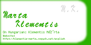 marta klementis business card